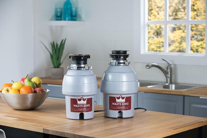 Waste King Garbage Disposal for Kitchen Sink with Power Cord, Food Waste Disposer, L-3200