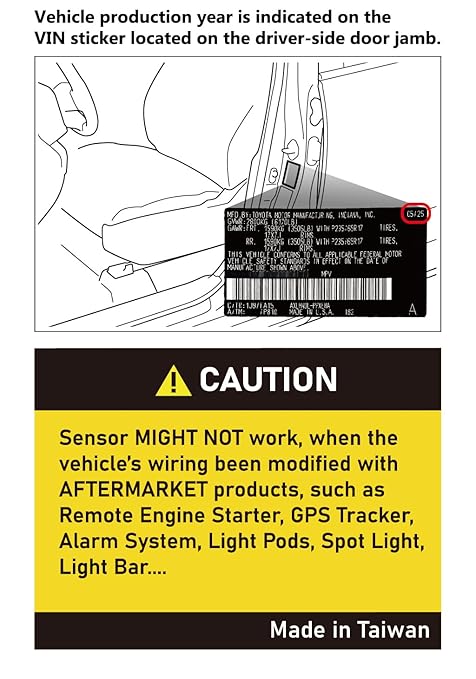 Fits for Camry 2023 2022 2021 2020 2019 2018, with Valet Mode, Plug & Play Smart Sensor System, Anti-Theft for Wheels, Catalytic Converter, Window Breakage Protection & Power Window Controller