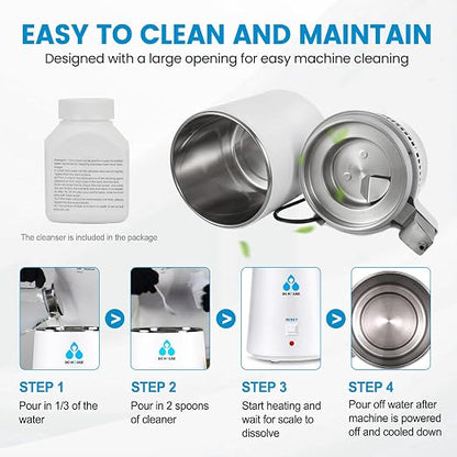 DC HOUSE 1 Gallon Water Distiller Machine, 750W Distilling Pure Water for Home Countertop Table Desktop, 4L Distilled Water Making Machine to Make Clean Water for Home