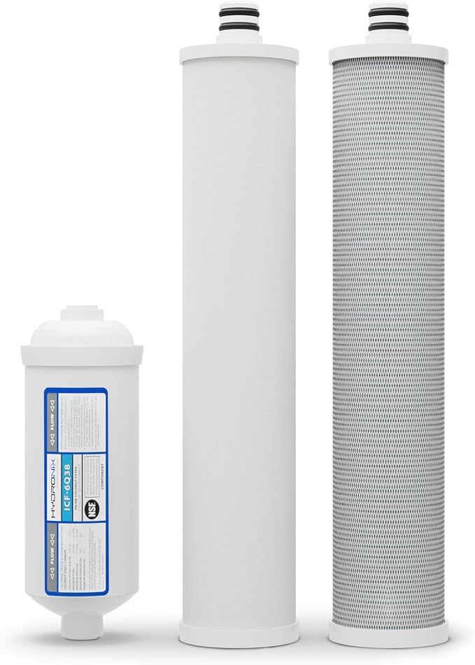 Hydronix HX CUL-3 Compatible Culligan AC-30 AC-15 RO 3 Filter Replacement Set for Reverse Osmosis Drinking Water System, 12.5x5x1.9, White - HX-RO-CUL-3