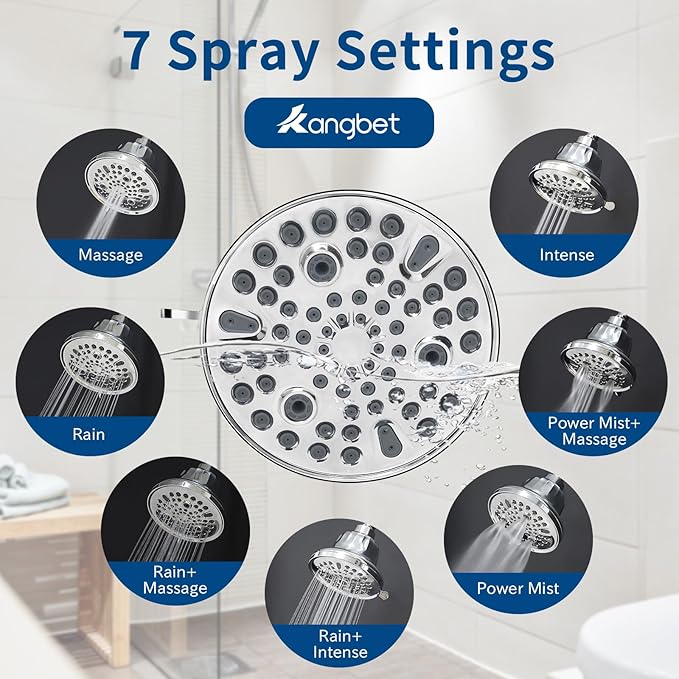 Filtered Shower Head - Water Softener Shower Head with Filter - Shower Filter for Hard Water Removes Chlorine and Harmful Substances for Healthier Hair Skin-Chrome