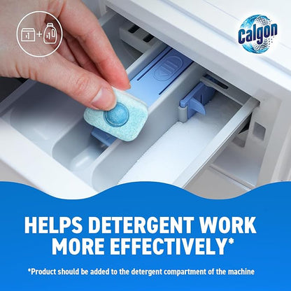 Calgon 4-in-1 Washing Machine Cleaner and Water Softener Tablets, 75 Count, Removes Limescale, Residue, Dirt, Rust & Malodours, Deep Clean, XL Pack Size