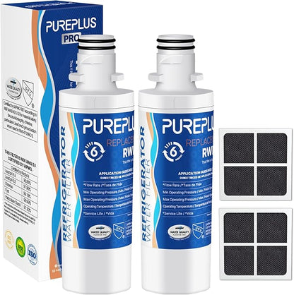 PUREPLUS ADQ747935 NSF 53&42 Certified Replacement for LT1000P LT1000 Kenmore Elite 9980 LT1000PC, MDJ64844601 ADQ74793501, LMXS28626S, LFXS26973S, LT120F Refrigerator Water and Air Filter, 2Pack