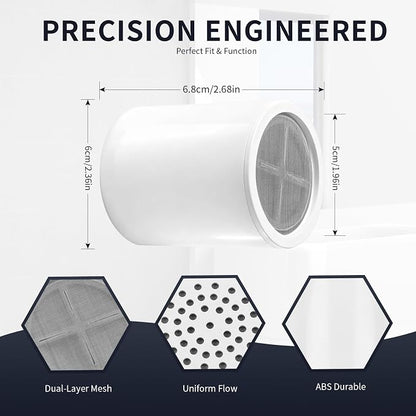 Shower Filter Cartridge Compatible with Eskiin Shower Head, 6 Pack | Multistage media reduces hard water & chlorine. Compatible with Eskiin shower head. Tool-free installation in minutes.