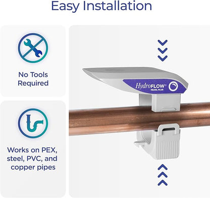 HydroFLOW Pearl Plus | Eco Friendly Alternative to Salt Water Softeners | Descaler for Large Homes & Commercial Appliances | Fits Pipes Up to 1.5" Outer Diameter
