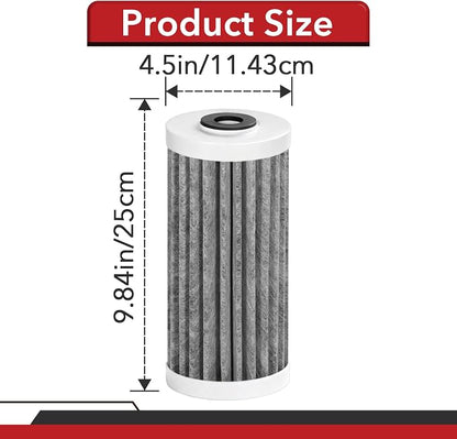 4 Pcs 4.5"x10" 5 Micron Carbon Block Water Filter Replacement Cartridge | Compatible with AO Smith WH-PREL-RCP Whole House Systems, Reduces Sediment & Chlorine