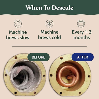 DeLonghi Compatible Descaling Solution. Clean & Descale your DeLonghi Coffee Maker. Single Bottle. Eco-Friendly Concentrated Formula. Carbon Neutral Cleaner Descaler Solution