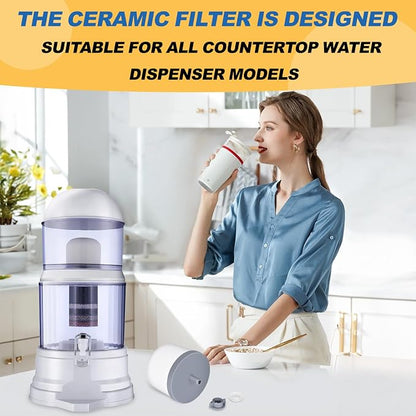 2Pack Replacement Ceramic Dome Water Filter | 0.2 to 0.5 micron for Countertop Portable Water Purification System