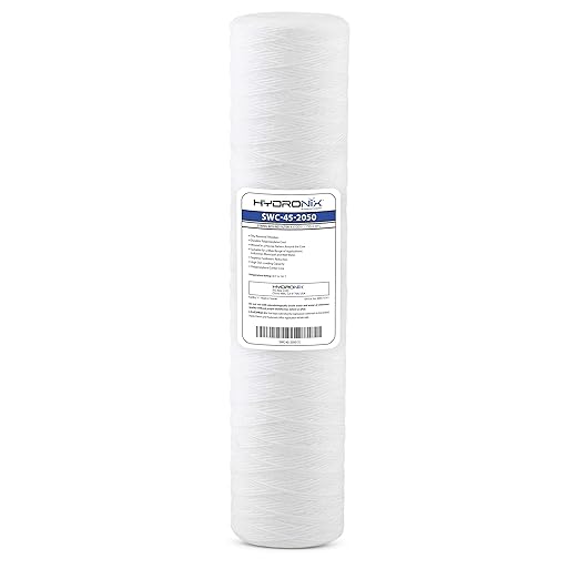 Hydronix SWC-45-2050 String Wound Water Filter Cartridge for Whole House, Wells or Commercial 4.5" x 20" - 50 micron