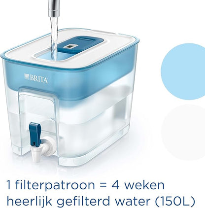 BRITA Flow XXL Water Filter Tank (8.2L) incl. 1x MAXTRA PRO All-in-1 Cartridge - Fridge-Fitting Dispenser for Families and Offices - Now in Sustainable Smart Box (Branding Slightly Different)