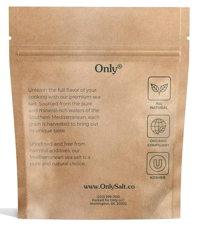 Mediterranean Sea Salt - Organic, Natural - 7oz Pouch
