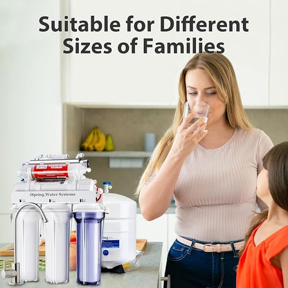 iSpring RCC7AK-UVF3 Value Pack, Alkaline UV 7-Stage Under Sink Reverse Osmosis Water Filter System, Patented Easy-Mount Faucet for Effortless Installation, Additional 3 Pre-Filters Included