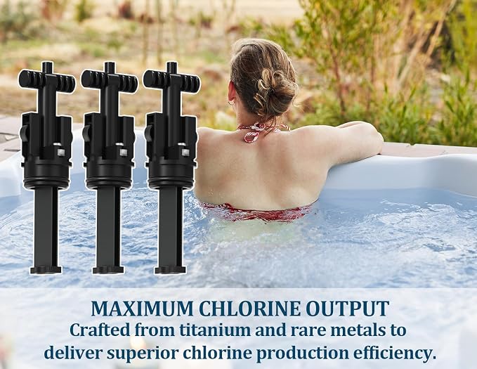 Salt Water chlorination System Cartridge Replacement for Spas & Hot Tubs/Hot Spring Highlife/Limelight,Chlorine-Generating Filter for Gentle,Soft Fresh Water to Helps Combat Dry Eyes&Itchy Skin, 3Pack