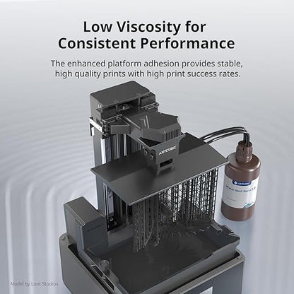 ANYCUBIC Water Washable 3D Printer Resin 2.0, 405nm High Precision UV-Curing 3D Resin, Low Shrinkage Standard Photopolymer Resin for 8K Capable LCD DLP 3D Printing (Pure Black + Black, 2000g)