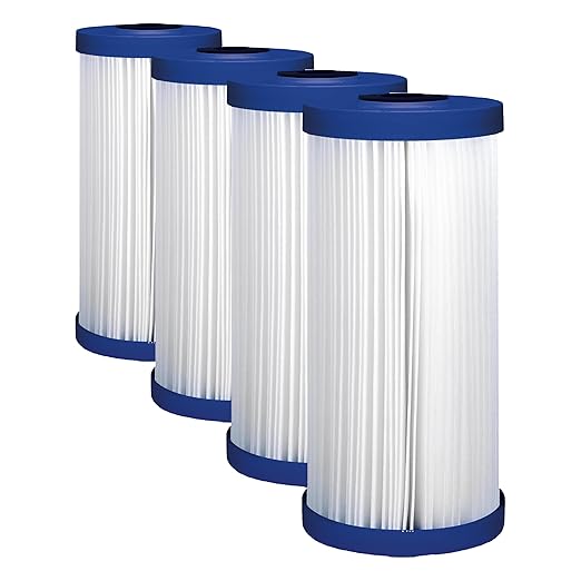 GE FXHSC Whole House Water Filter Replacement for Water_Filtration System, NSF-Certified Reduces Sediment, Rust & Other Impurities from Water-Replace Every 3 Months for Best Result- Filter (Pack of 4)