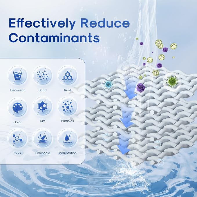 ICEPURE 1 Micron 10”*4.5'' Whole House Sediment String Wound Water Filter Replacement filter for 84637, WPX5BB97P, PC10, 355214-45, 355215-45, WP10BB97P, WP5BB97P, 4 PACK
