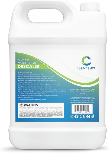 Tankless Water Heater Descaler - Premium Descaler for Tankless Water Heater Systems, Restores Heating Efficiency, Nontoxic, Biodegradable, Made in USA! 128 Ounce (1 Gallon)