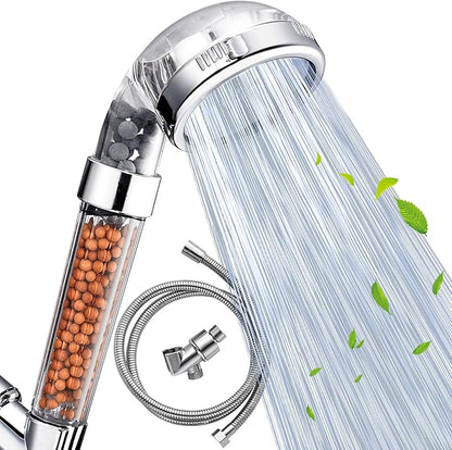 Nosame® Shower Head with Hose, Filter Filtration High Pressure Water Saving 3 Mode Function Spray Handheld Showerheads for Dry Skin & Hair