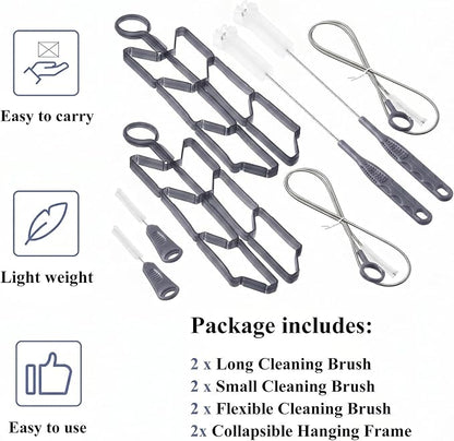 Patelai 8 in 1 Hydration Bladder Cleaning Kit Includes 3 Different Brushes and Drying Collapsible Bladder Frame, Water Reservoir Backpack Cleaning Kit