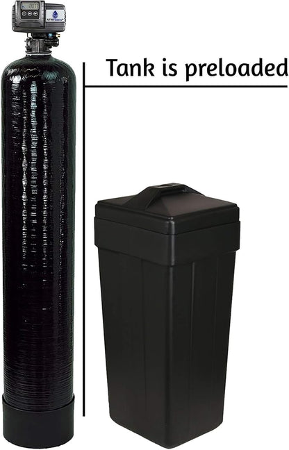 AFWFilters AFW Filters IRON Pro 2 Combination water softener iron filter Fleck 5600SXT digital metered valve for whole house (64,000 Grains, Black)