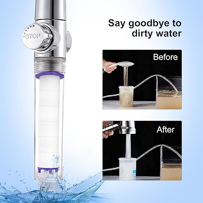 12 Pieces Hydro Jet Shower Head Filter, High Pressure Handheld Vortex Turbo Fan Shower Heads Filter