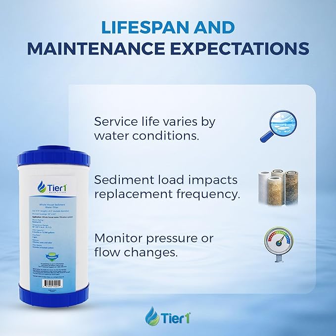 Tier1 10 Micron 10 x 2.5 Water Filter | Whole House Carbon Block Water Filter Replacement Cartridge | Compatible with Pentek EPM-10, 155634-43, EP-10, CB-25-1010 | 2.5 x 10 Water Filter (6-Pack)