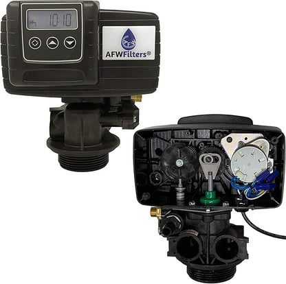 AFWFilters 1 Cubic Foot (32k) Whole Home Iron Pro Water Softener with Fine Mesh Resin, 3/4" Stainless Steel FNPT Connection, and Almond Tanks