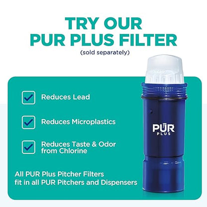 PUR Slim Water Filter Pitcher, 8-Cup Capacity, Compact Design for Dorms & Mini Fridges, Dishwasher Safe, Fast Filtration, Includes 1 Filter, Cleaner Great-Tasting Drinking Water Filtration, Tangerine