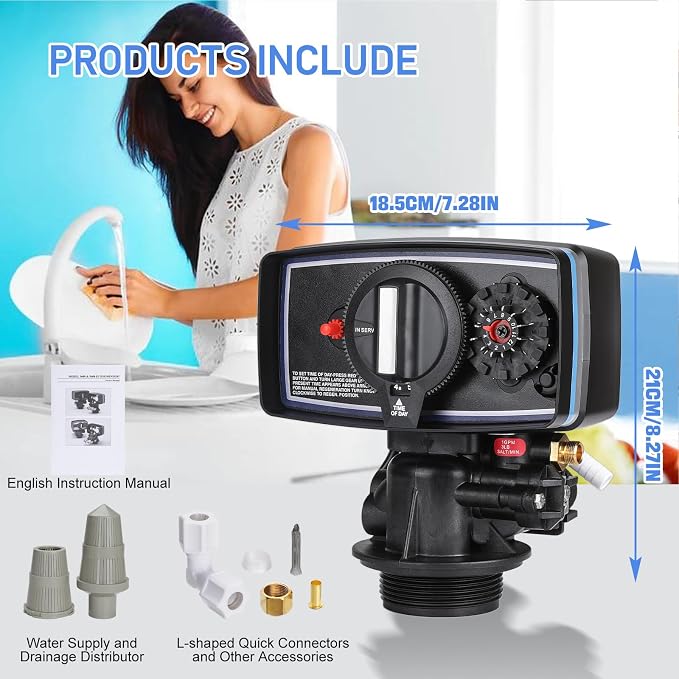 5600 Water Filter Control Valve,12 Day Cycle Timer,3W Backwash Valve Head for Water Softeners