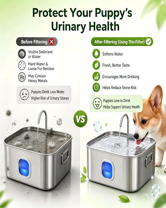 12 Pack Dog Water Fountain Filters Replacement Compatible with Zuqqony DYSJ01 12L MAILOFY WF120 WF160 FIYOVA Stainless Steel Automatic Pet Dispenser, 5-Layer Water Softener Carbon Filter, 6-Month Set