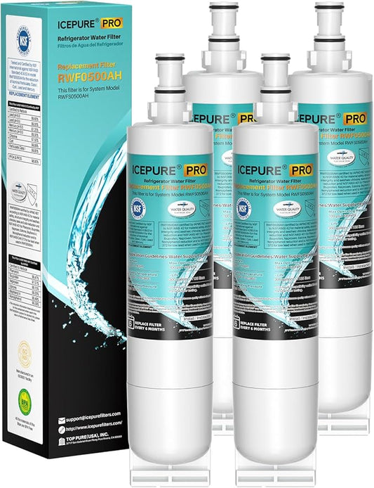ICEPURE PRO 4396508 NSF401&53 Replacement for Whirlpool 4396510, EDR5RXD1, NLC240V, PNL240V, 4396508p, LC400V, WF-NLC240V, 46-9010, Everydrop Filter 5, Remove PFAS PFOA PFOS, Heavy Metals, 4PACK