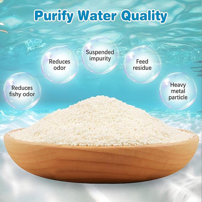 250 g/0.55 lb Aquarium Filter Media Filtration Resin with Mesh Bag Removes Driftwood for Freshwater and Saltwater Small Fish Tank (2 Pack)