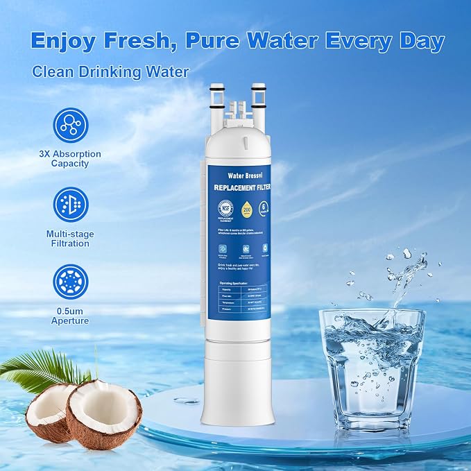 Water Filter Replacement Compatible with Frigidaire FPPWFU01, FPPWFU01, PurePour PWF-1, PureAdvantage PWF-1 Water Filter and PureAir Ultra II PAULTRA2 Air Filter Combo (3+3)
