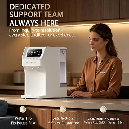 Waken Electric UV Countertop RO Water Filter, NSF/ANSI 58&61 Certified, 8 Stage Filter, TDS Monitor, 4:1 Drain, No Install, PFAS Free (Glacier White)