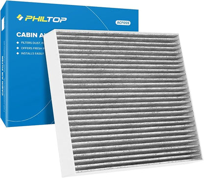 PHILTOP HEPA Cabin Air Filter w/Activated Carbon, Compatible with CF10381 Hyundai Sonata 2006-2010, Santa Fe 2007-2009, Azera 2006-2008, Kia Carnival 2022-2026, Optima 2006-2010