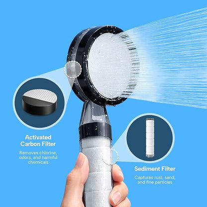 Filtered Shower Head with Carbon Filter - High Pressure Handheld Shower Head, Reduces Chlorine & Odor | DAELIM Bath, Made in Korea
