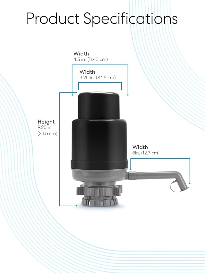 Brio Universal Water Bottle Pump | Manual Water Pump 1-5 Gallon Water Jug Dispenser for Camping Picnics and More! | 48mm & 55mm - (Multiple Color Options)