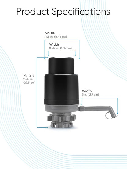 Brio Universal Water Bottle Pump | Manual Water Pump 1-5 Gallon Water Jug Dispenser for Camping Picnics and More! | 48mm & 55mm - (Multiple Color Options)