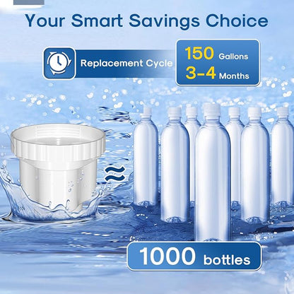 ICEPURE Replacement Filter for Water Pitchers, Compatible with Epic Pure Water Pitcher, Removes 99% Chlorine, Fluoride, PFOA/PFOS, Lead, and Heavy Metals. Up to 150 Gallons, 2PACK