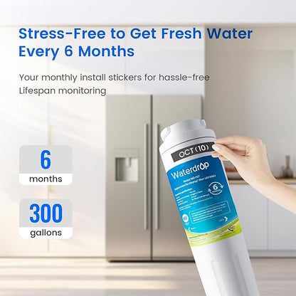 Waterdrop EDR4RXD1 Replacement for EveryDrop® Filter 4, Whirlpool® UKF8001, 4396395, Maytag® UKF8001AXX-200, UKF8001AXX-750, WD-F07, Refrigerator Water Filter, 2 Filters