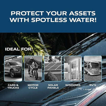 Spotless Water Systems - DI-120, Simple Window, Solar Panel, RV & Car Wash System, Works for All Vehicles, Motorcycles, Bikes, Boats, Planes, Yachts, Towel Drying Eliminated