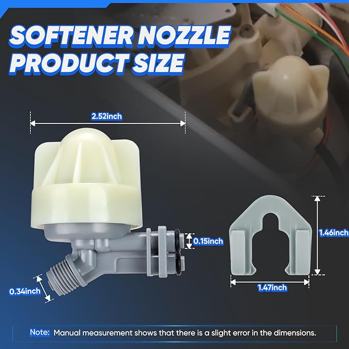 Water Softener Nozzle and Venturi Assembly Replacement for GE, Kenmore, Whirlpool Water Softener Nozzle Systems | Compatible with OE# 7187065, 7214969, 7165704 | Easy Install, High Performance