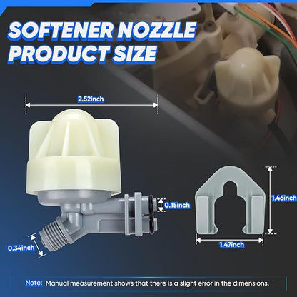 Water Softener Nozzle and Venturi Assembly Replacement for GE, Kenmore, Whirlpool Water Softener Nozzle Systems | Compatible with OE# 7187065, 7214969, 7165704 | Easy Install, High Performance