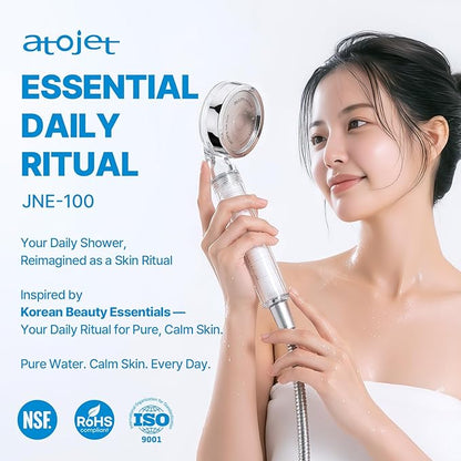 Essential Everyday Shower Ritual Elevating Korea’s Beauty Legacy – High-Purity Sediment Filters for Softer Skin & Smoother Hair | Carbon Composite Filter | Single Showerhead (JNE100-SNG-1)