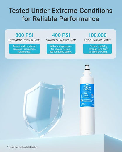 AQUA CREST AQF-FF19C Replacement for GE® RPWFE®, RPWF (with CHIP) Refrigerator Water Filter, Compatible with GYE22HMKES, GYS22GMNES, GYE22HBLTS, DFE28JSKSS, GFE28HMHES, GNE29GYNFS, GFE28GYNFS