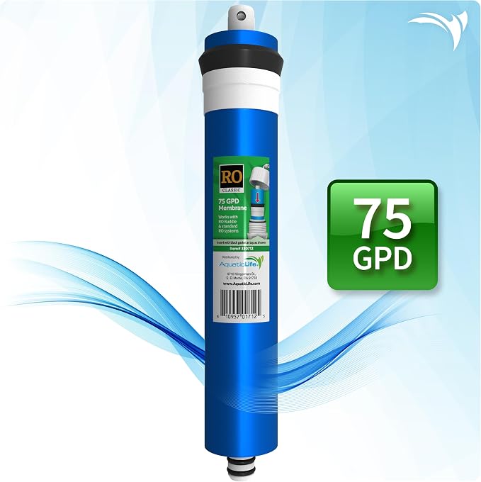 AquaticLife 75 GPD RO Membrane Filter Replacement Cartridge for RO Buddie and Reverse Osmosis Water Filter System Units