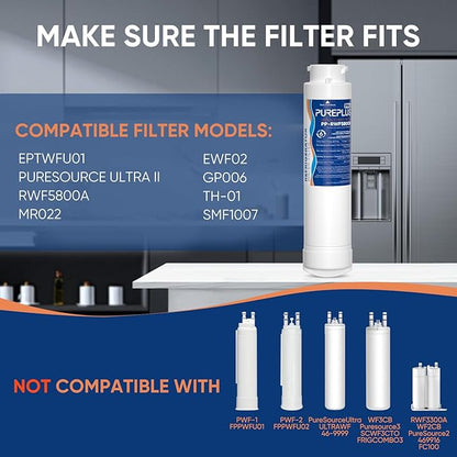 PUREPLUS Refrigerator Water Filter, Compatible with Frigidaire EPTWFU01, EWF02, Pure Source Ultra II, 3Pack