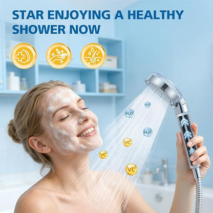Carbon Shower Filter Compatible with Cobbe Handheld Shower Head, Water Filter for Water Softening, Replacement Filter with High Efficiency Filtration for Hard Water Chlorine Harmful Substance, 4 Pack