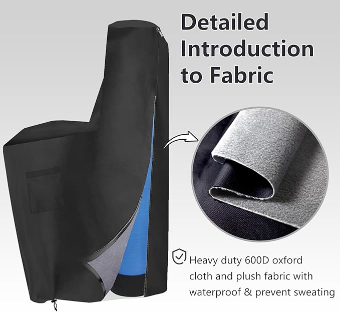 Bitubi Water Softener Insulated Cover with Plush Lining, Waterproof Outdoor Water Softener Winter Cover to Endure Freezing Temperatures (64" H x 40" W x 16" D, Black)