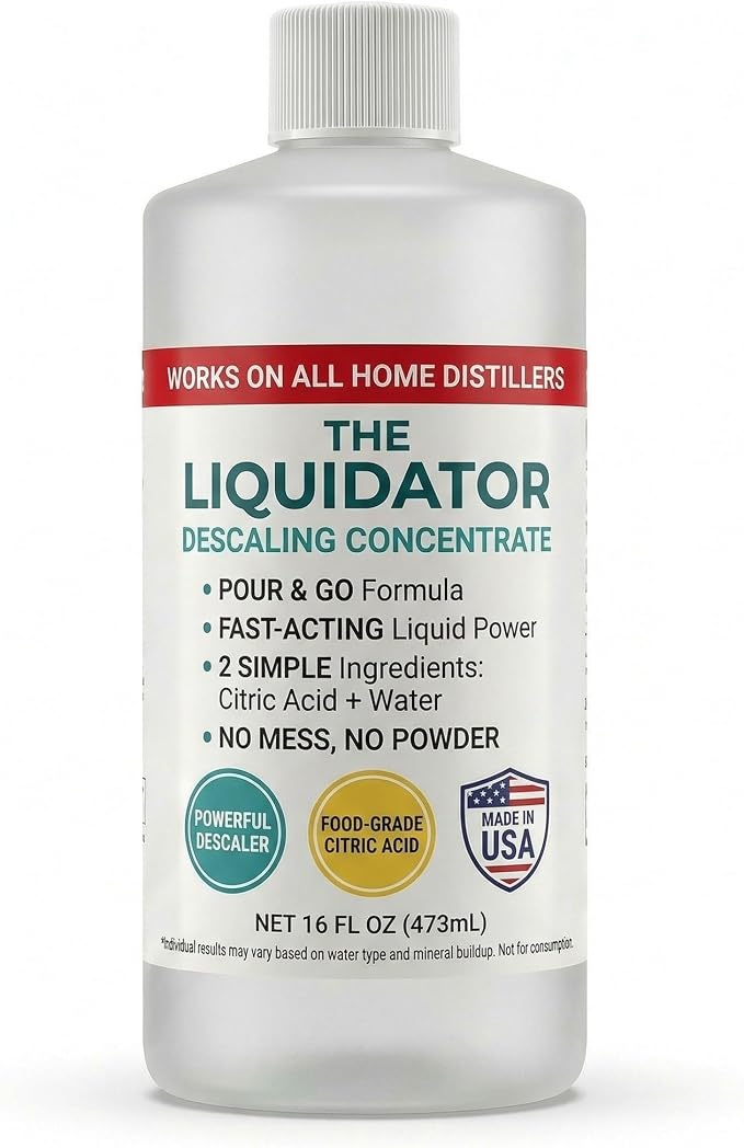 Think Crucial Water Distiller Descaler Liquid — Compatible with H2O Labs, Megahome, Waterwise, VEVOR, Durastill — 16 fl oz